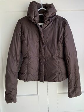 Weekend Max Mara Down Puff Brown Jacket Cropped Women's Size 4